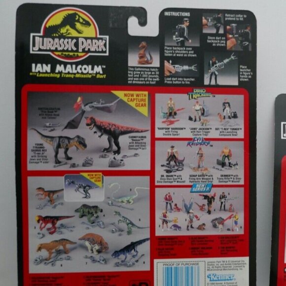 VTG 1993 Jurassic Park Jeff Goldblum Ian Malcom 4.5" Action Figure New Series II - Picture 2 of 2